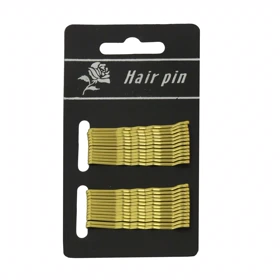 سنجاق مو زنانه مدل مویی موج دار کد 3156 بسته 24 عددی (طلایی)