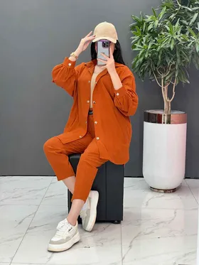 ست مانتو شلوار لینن کمربند Dior