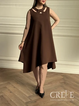 پیراهن کرپ پشت پاپیونی