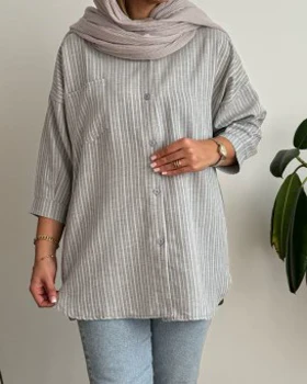 شومیز مانتویی لینن نخ تینا 2