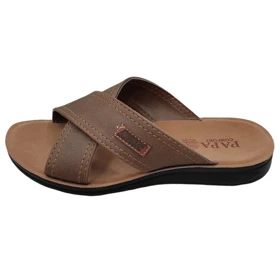 صندل مردانه پاپا مدل آرش ضربدری brown