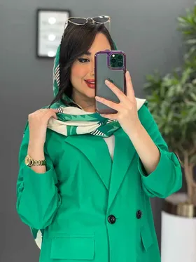 مانتو کتی دودکمه یقه انگلیسی