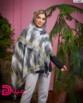 شال آبرنگی نخی منگوله‌دار