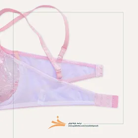 ست سفید صورتی فلور فنردار برند نوش پوش