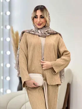 ست مانتو و شلوار جلو باز