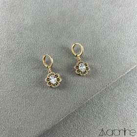 گوشواره زنانه ژوپینگ مدل گل تمام نگین 20430