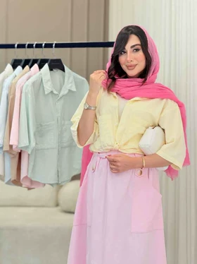 شومیز جیب دوبل پایین هلال