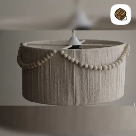 لوستر مکرومه بافی مدل آویز چوبی قطر 35