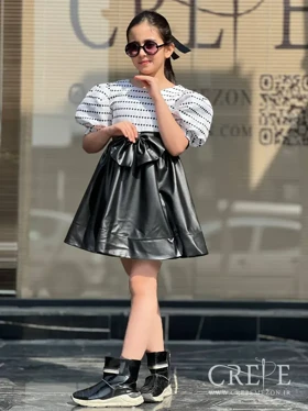 پیراهن چرم آستین پفی