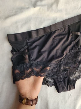 شورت دانتل ساتن فاق بلند اروپایی کد: 8614