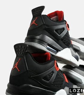 کتانی ساق‌دار زنانه و مردانه مشکی طوسی قرمز Nike air jordan 4