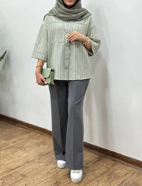 تونیک مانتویی لینن پنبه نیلو