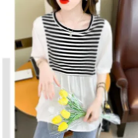 شومیز نخی گیپور و حریر