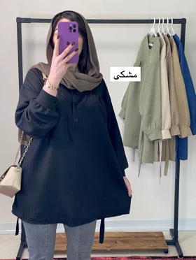 تونیک مانتویی جنس شانتون نخ