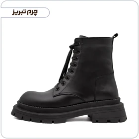نیم بوت دخترانه مشکی چرم طبیعی کد B3642