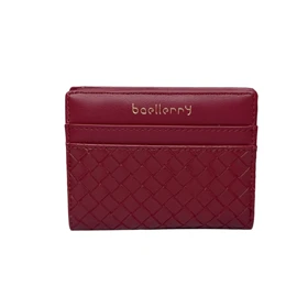 کیف پول زنانه طرح بافت رنگ قرمز مدل بالری baellerry