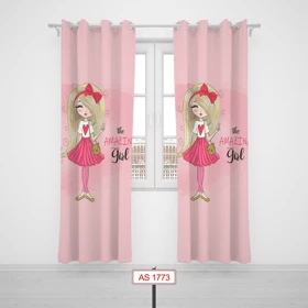 پرده پانچی اتاق کودک برند مینوریا کیدز طرح دخترانه کد p-265