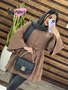 مانتو کمرچین آستین شیپوری