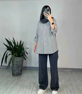 شلوار جین نیم بگ 3