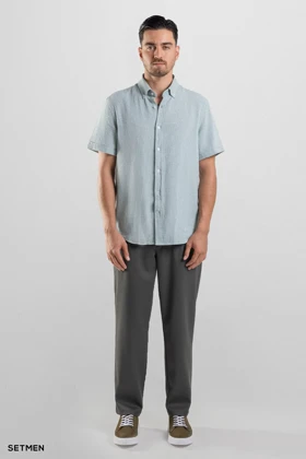 پیراهن مردانه آستین کوتاه کنفی