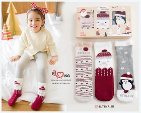 جوراب حوله ای بلند بچه گانه مدل کریسمس