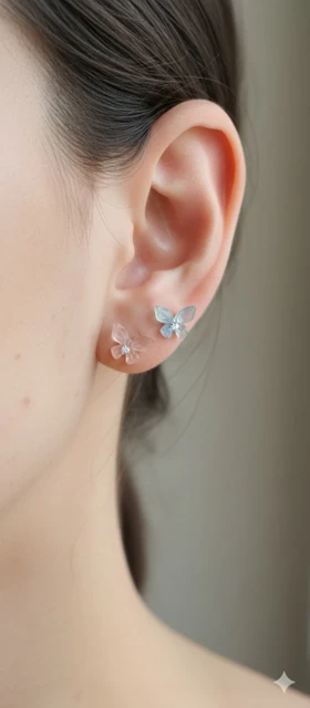 پک گوشواره کارتی پروانه