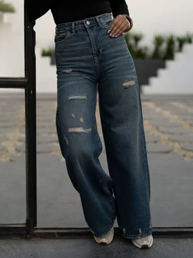 شلوارجین زنانه مدل وایدلگ قد110