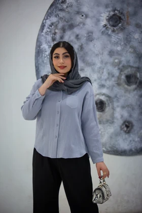 مانتو لینن پنبه شومیزی شایلی