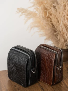 کیف کمری کروکودیل مشکی کارلوتی کد b189