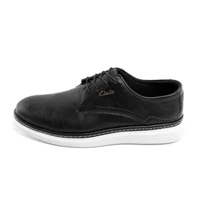 کفش روزمره Clarks مردانه مشکی بندی چرم مصنوعی