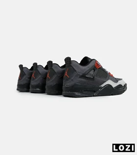 کتانی ساق‌دار زنانه و مردانه طوسی قرمز سفید Nike air jordan 4 مدل 6021