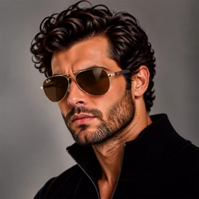 عینک آفتابی ری بن مردانه فلزی قهوه ای خلبانی RB 2402/2