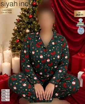 ست پیژامه بیگ سایز siyah inci کد 26511