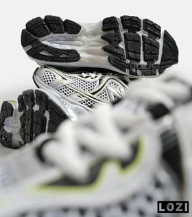 کفش کتانی مردانه و زنانه سفید نقره ای لیمویی NEW BALANCE 1064