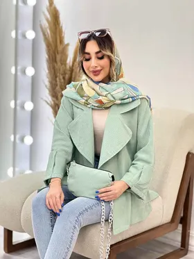 مانتو تک دکمه دو جیب کیف دار