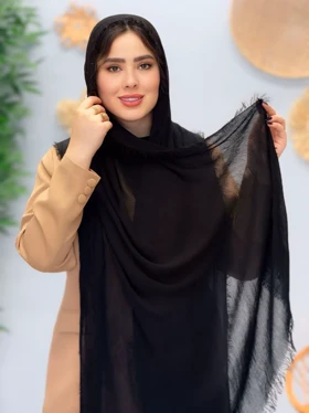 3115-شال مشکی فلورا