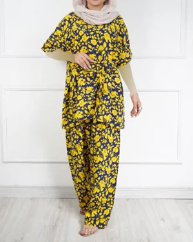 بلوز شلوار نخی مریم گلی 2050