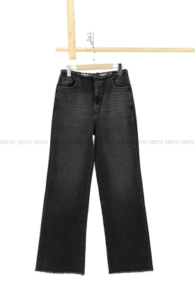 شلوار جین wide legلبه ریش کد1003049
