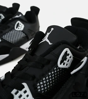 کتانی ساق‌دار زنانه و مردانه مشکی سفید Nike air jordan 4