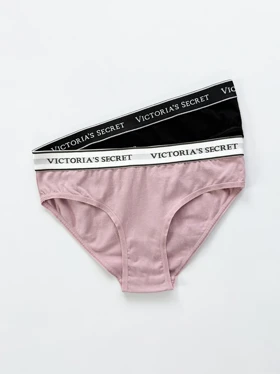 شورت اسلیپ زنانه نخ پنبه کمر کش ساده بسته 2 عددی ویکتوریا سکرت Victoria's Secret