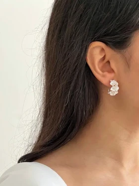 گوشواره حلقه‌ای شکوفه ریز