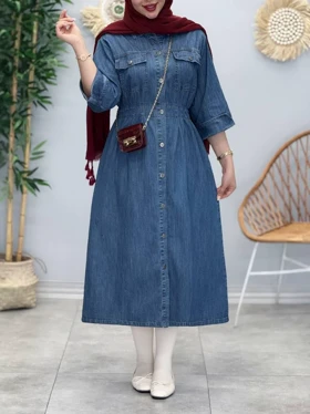 3395-سارافون جین رویال آستین سه ربع