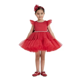 پیراهن مجلسی دخترانه قرمز pamina