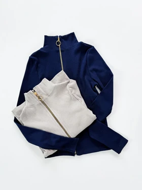 بلور کبریتی یقه ایستاده تمام زیب