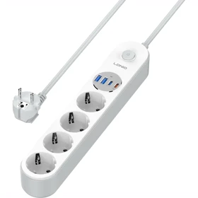 چند راهی برق الدنیو LDNIO مدل SE1-C با 4 سوکت و 4 پورت