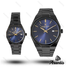 ساعت ست رومانسون مشکی سورمه ای دایمند s-10072