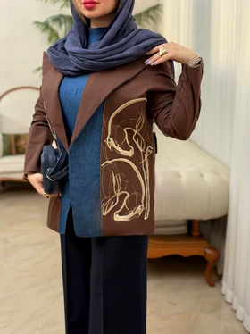 کت کتان گلدوزی 3678