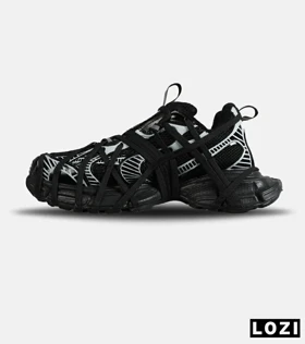 کفش کتانی مردانه مشکی سفید BALENCIAGA 3Xl Exteme Laces مدل 7755