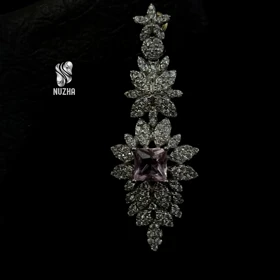 گوشواره جواهری نقره کد:gn1024