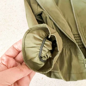 کت کتان کلاهدار دخترانه کمرکش